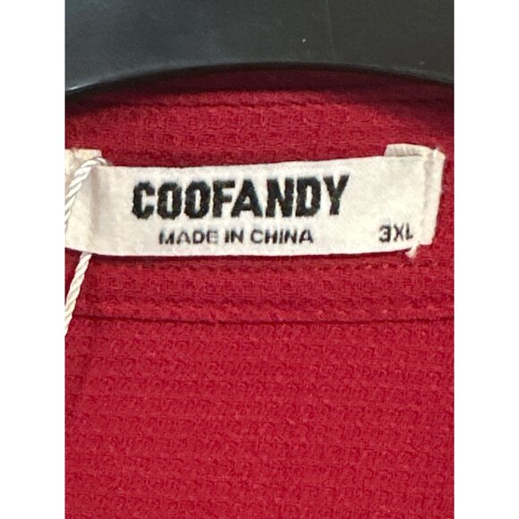 Coofandy Men's New Red Button-Up Shirt 3XL 96% Polyester 4% Spandex - Picture 2 of 6